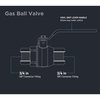 Everflow SWT Gas Ball Valve, Brass 3/4" 300C034